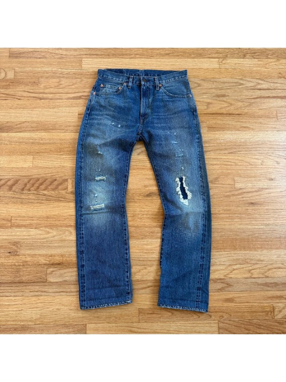 Levi's Vintage Clothing LVC 505 1967 Distressed & Repaired Selvedge Denim 32/30